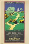 A. MURRAY (DATES UNKNOWN). LONDONS TRAMWAYS / HAMPSTEAD HEATH. 1931. 29x19 inches, 75x50 cm. Waterlow & Sons, London.